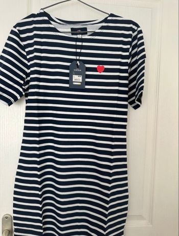 Robe Marine/Blanche Femme