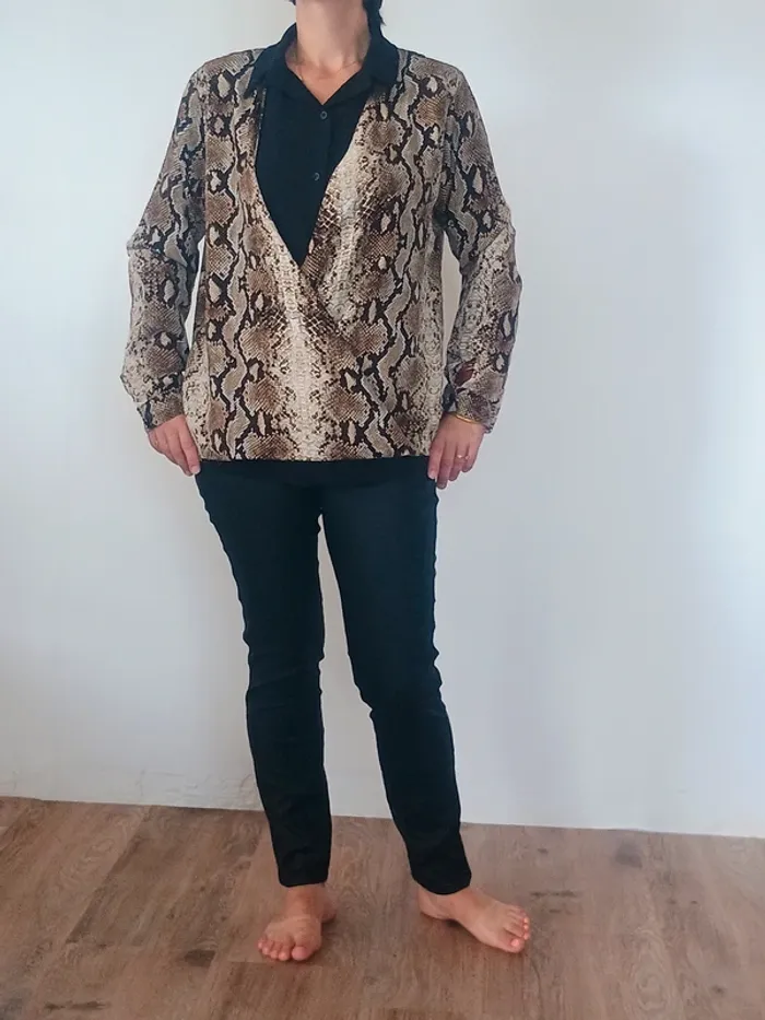 Haut imprimé python – Camaïeu – Taille M