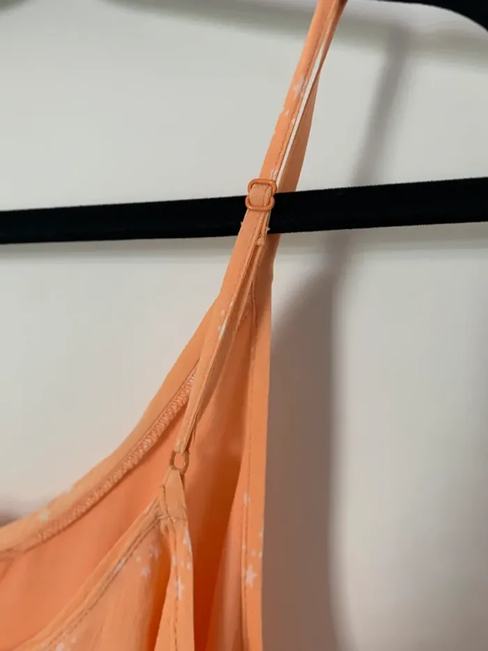 Robe à bretelle orange en soie Sud Express taille M - photo numéro 9