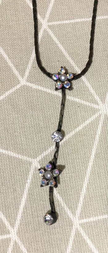 Collier fantaisie strass multicolore