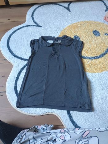T-shirt gris avec perles 6 ans Okaïdi col claudine