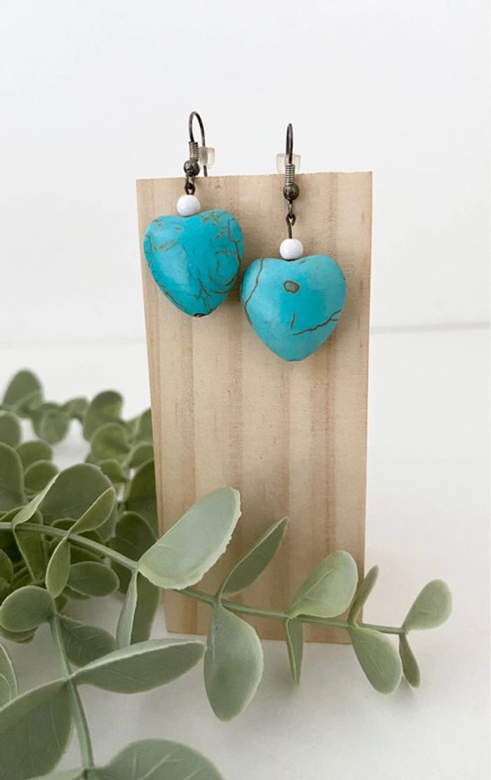 Lot 2 paires boucles d’oreilles - 🩶 argentées bleu rouge 🩵 - photo numéro 4