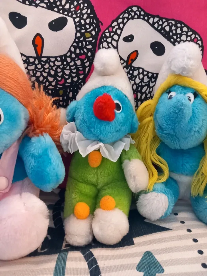 3 peluches vintages schtroumpf - photo numéro 3