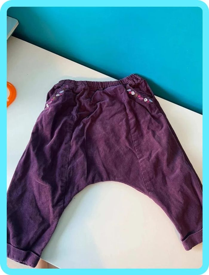 Beau sarouel en velours bébé 18mois du pareil au même