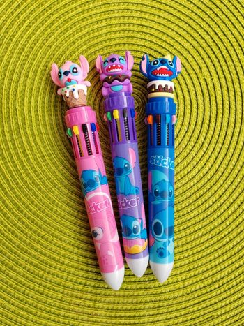Lot 3 stylos - Stitch, Disney (10 couleurs)