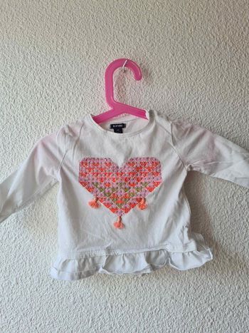 tee-shirt blanc cœur Kiabi