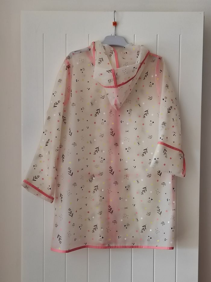 🌸 Manteau de pluie fille 8 ans – floral, transparent & rose - photo numéro 3