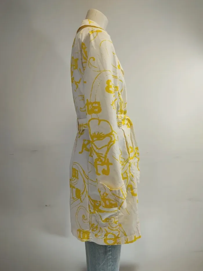 Trench - Not The Same blanc et Jaune vintage à motifs - A271 - photo numéro 8