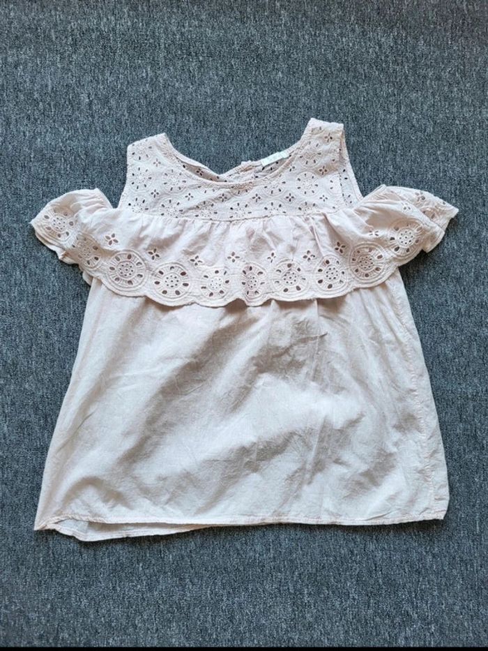 Top Broderie Anglaise - Rose - Bohème Chic - Taille Unique - Détails Volants - Made in Italy - photo numéro 7