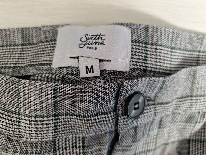 Pantalon Prince De Galles Gris Blanc Bandes Blanches Sixth June - photo numéro 9