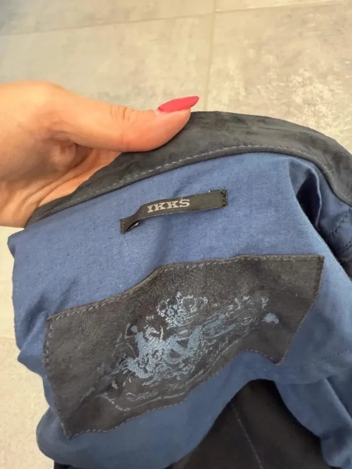 Veste IKKS en cuir de chèvre marine taille M - photo numéro 4