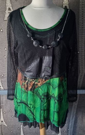 Tunique style hippie avec collier intégré taille L (3 en 1)