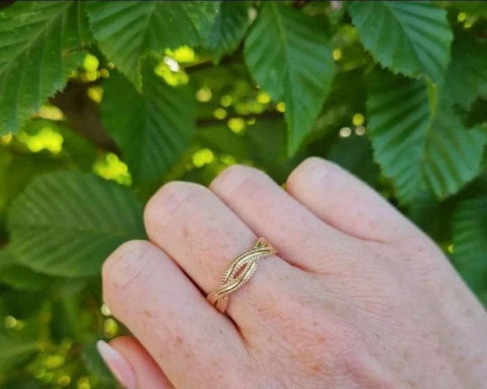 Bague tressée à l'infini plaqué or taille 52 cadeau femme fille - photo numéro 2