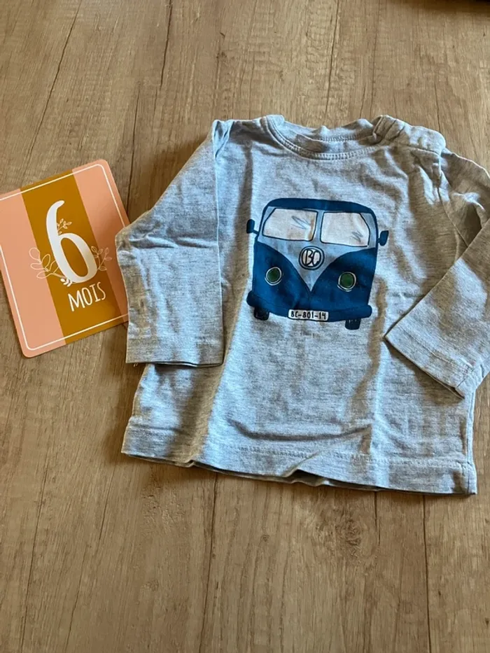 T-shirt manches longues 6 mois garçon