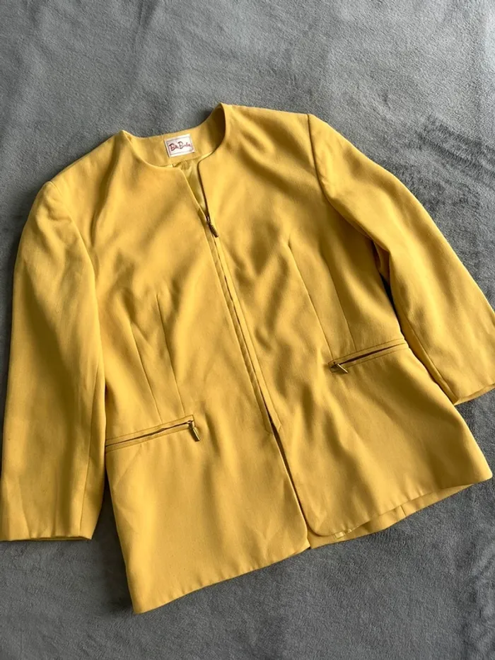 Veste jaune Betty Barclay – Chic structuré & zip doré – T.44