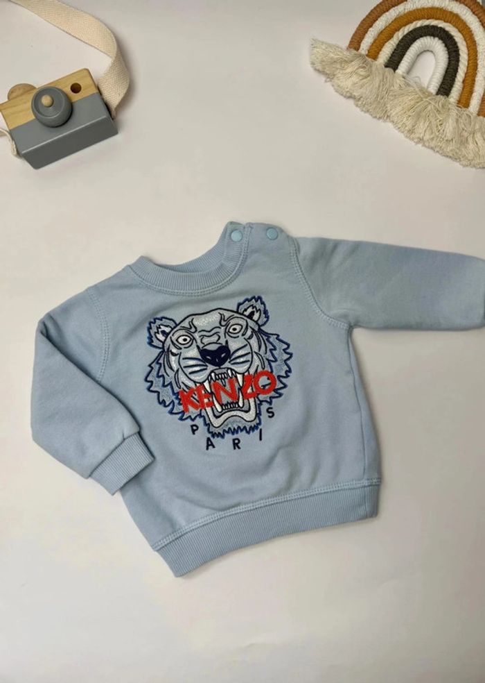 Sweat Kenzo bébé garçon bleu taille 9 mois parfait état