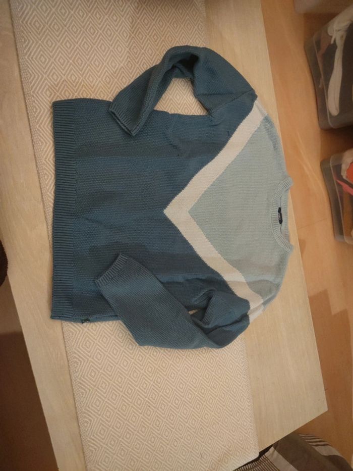 Pull Okaïdi bleu 10 ans