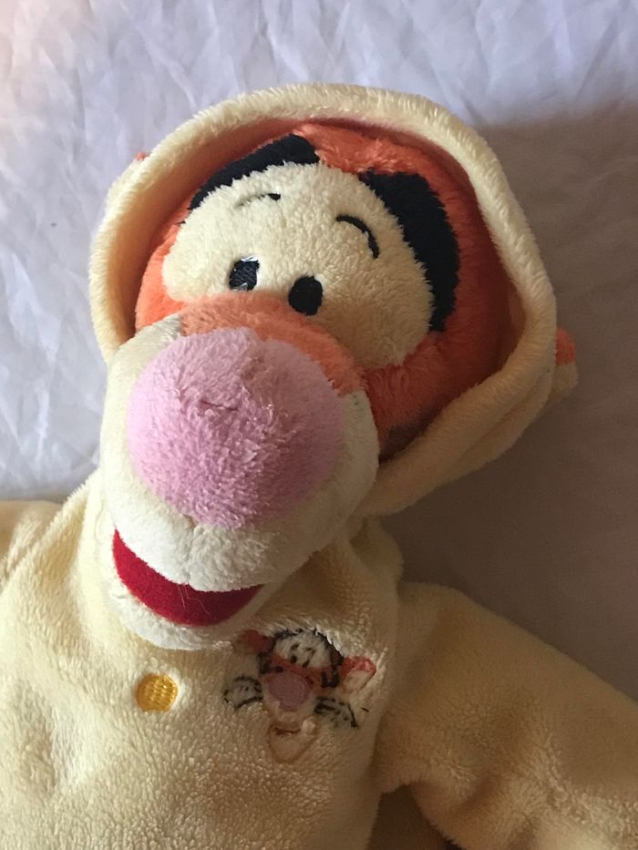 Petit Tigrou Disney Pyjama Jaune Capuche Animal Faune Peluche Petits Enfants Bébés - photo numéro 2