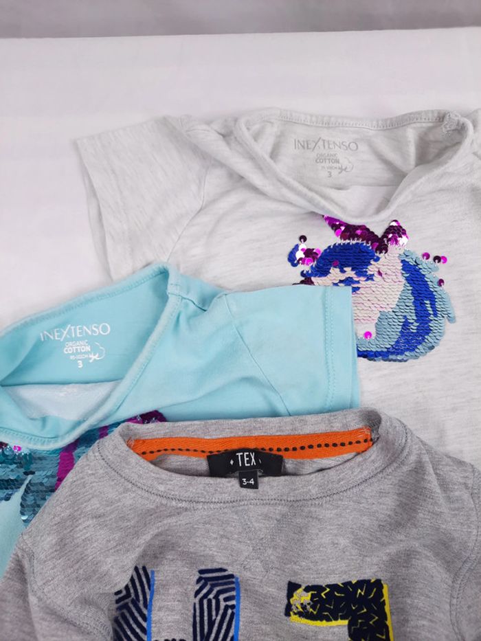 lots de 2 tee shirt et un pull avec petites taches in extenso et Tex, 3 ans - photo numéro 6