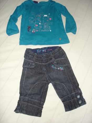 Ensemble tee shirt et jean Segent Major 24 mois