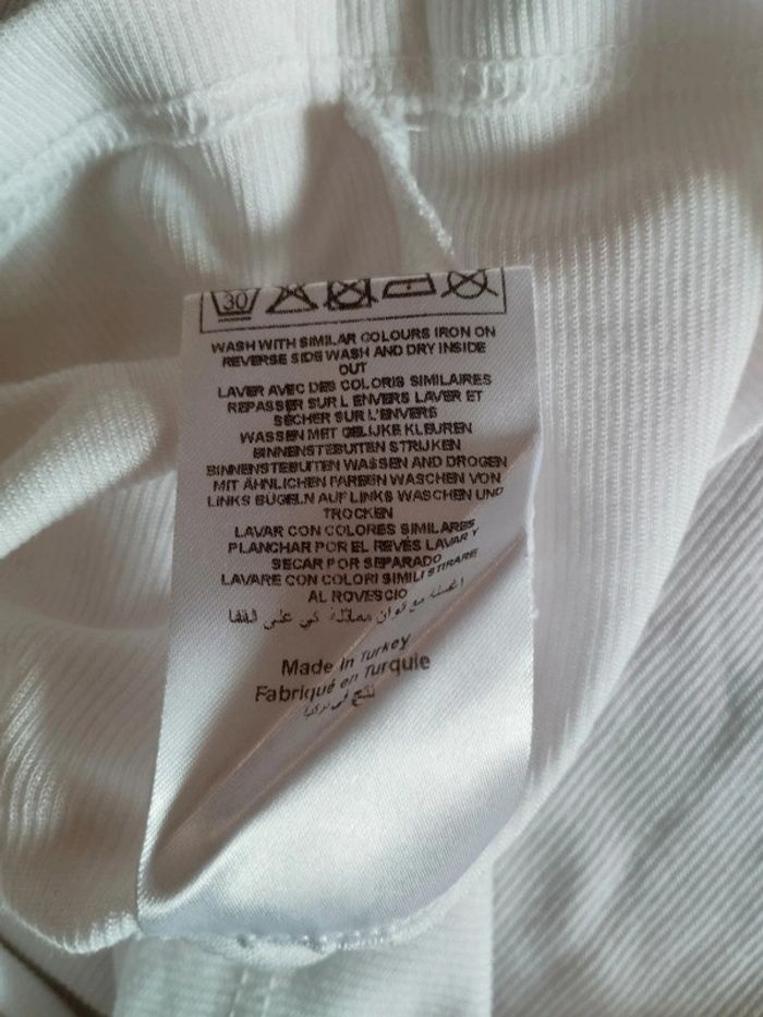 Tee-shirt blanc Etam – Manches bouffantes – Taille XS / 34 – TBE - photo numéro 7