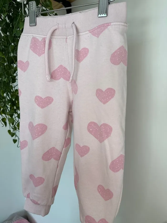 Pantalon jogging rose cœur 24mois - photo numéro 2