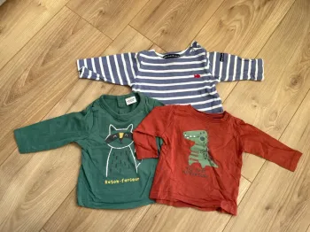 3 tee shirt taille 6mois