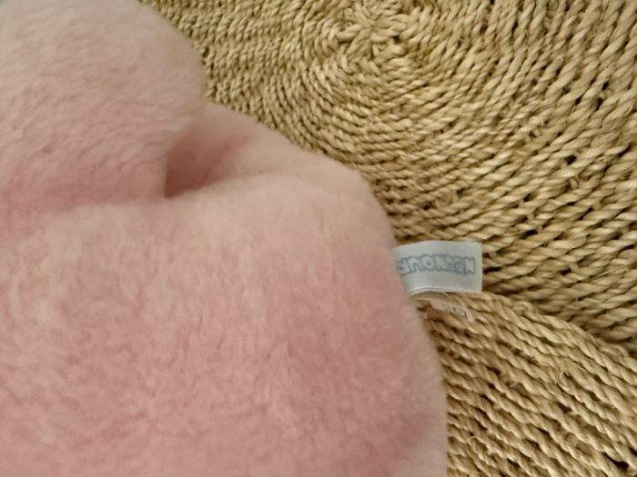 Vintage peluche ours rose imprimé mains pieds nounours - photo numéro 5