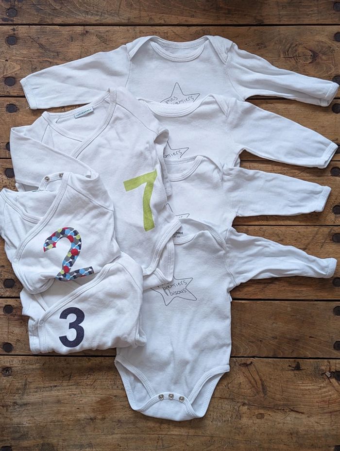 Lot de 7 bodies Verbaudet - taille 6 mois
