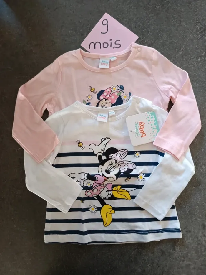 Lot t-shirts Minnie 9 mois