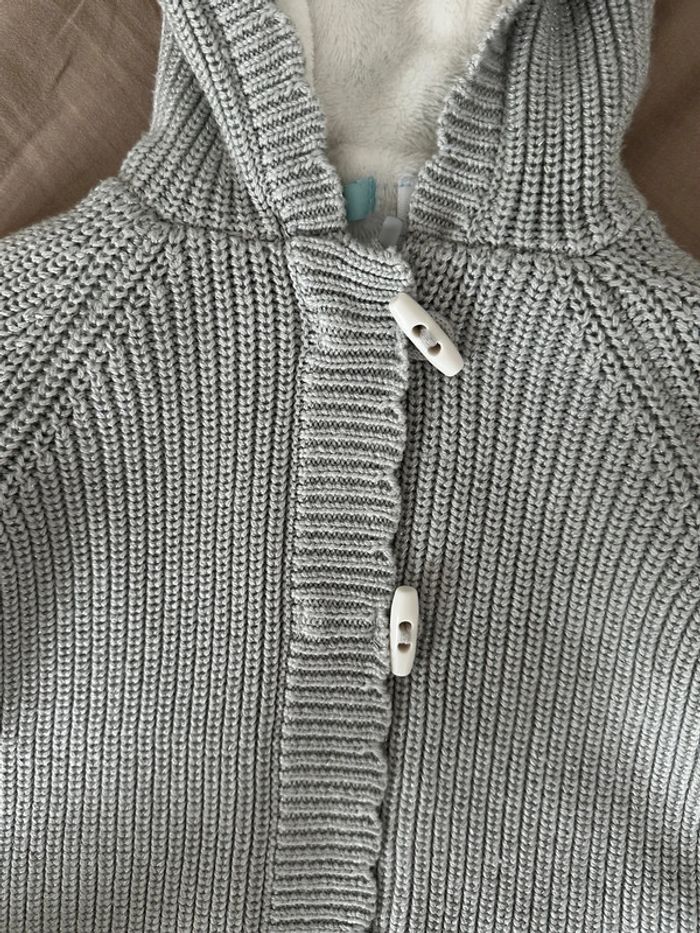 Veste tricot fourrée 6 mois - photo numéro 2