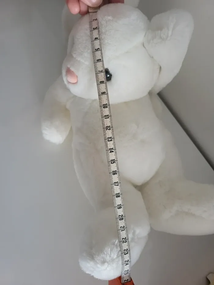 Peluche Lapin blanc allongé - photo numéro 5