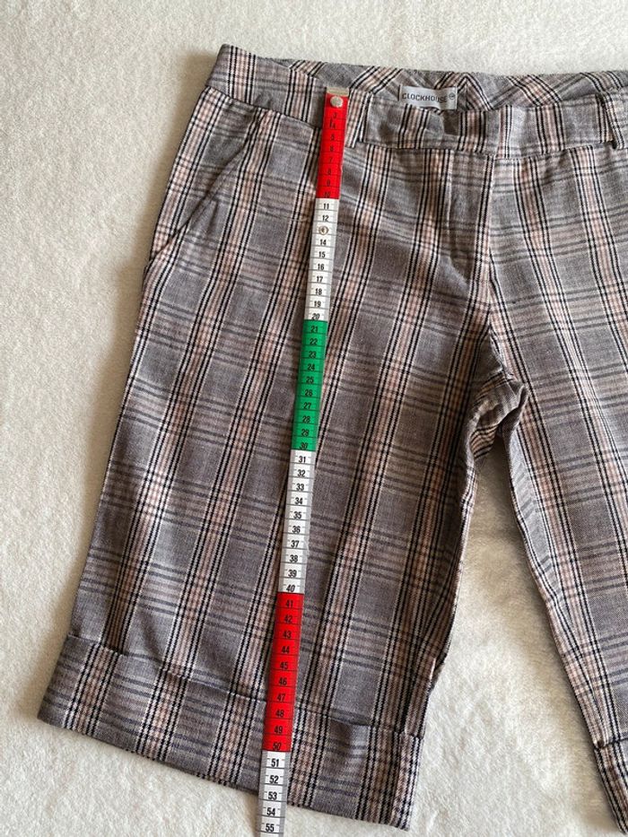 Short bermuda C&A clockhouse Gris beige noir à carreaux taille 42 - photo numéro 13