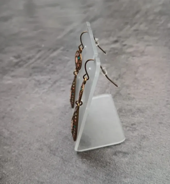 Boucle d'oreille pendante coloré - photo numéro 2