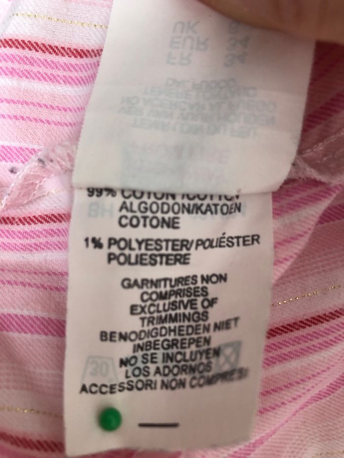 Haut de pyjama à rayures roses et argent Etam taille 34 - photo numéro 6