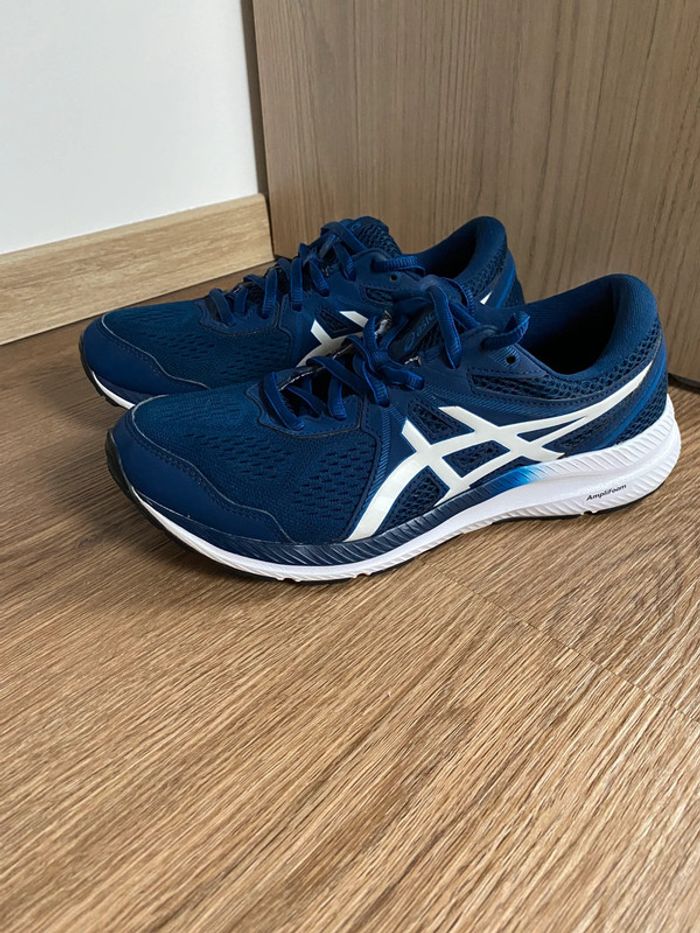 Chaussure de running Asics Windhawk 4 bleu blanc