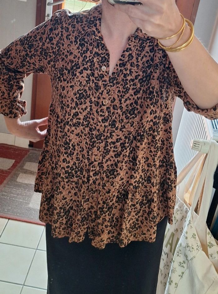 Chemise ample Léopard