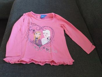 T-shirt à manches longues Fille 2 ans La reine des neige rose