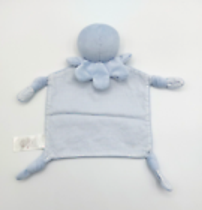 LIRE svp Doudou plat bleu pieuvre octopus dos rayures bleu blanc EARLY DAYS PRIMARK - photo numéro 2
