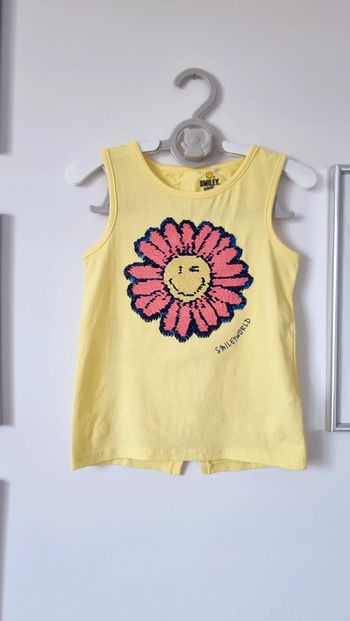 T-shirt orchestra smiley sequins taille 4ans 102cms neuf