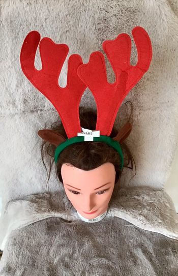 Serre tête de noel oreille et bois de Rennes taille unique haut de 25 cm (1223)