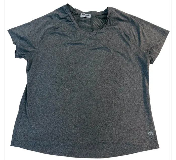 Aeropostale Sport Women's Short Sleeve T-Shirt Gray V-Neck 1X - photo numéro 2