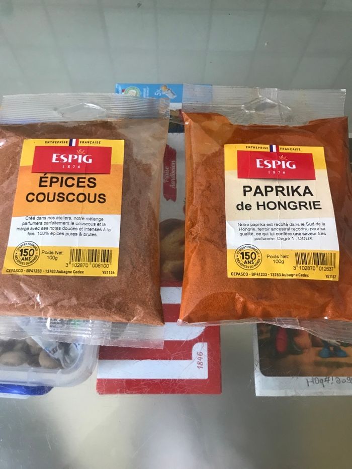 Épices à couscous et paprika de Hongrie