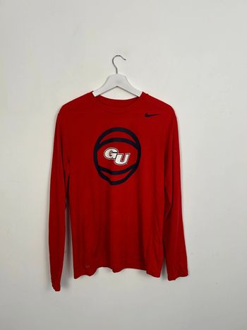 T-shirt Manches Longues Nike Dri-FIT Rouge Homme M | Très Bon État | Sportwear | TN71