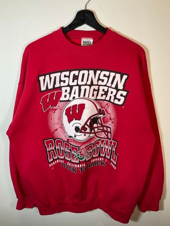 Sweat à col rond rouge pour homme Tultex Wisconsin Badgers taille XL 642