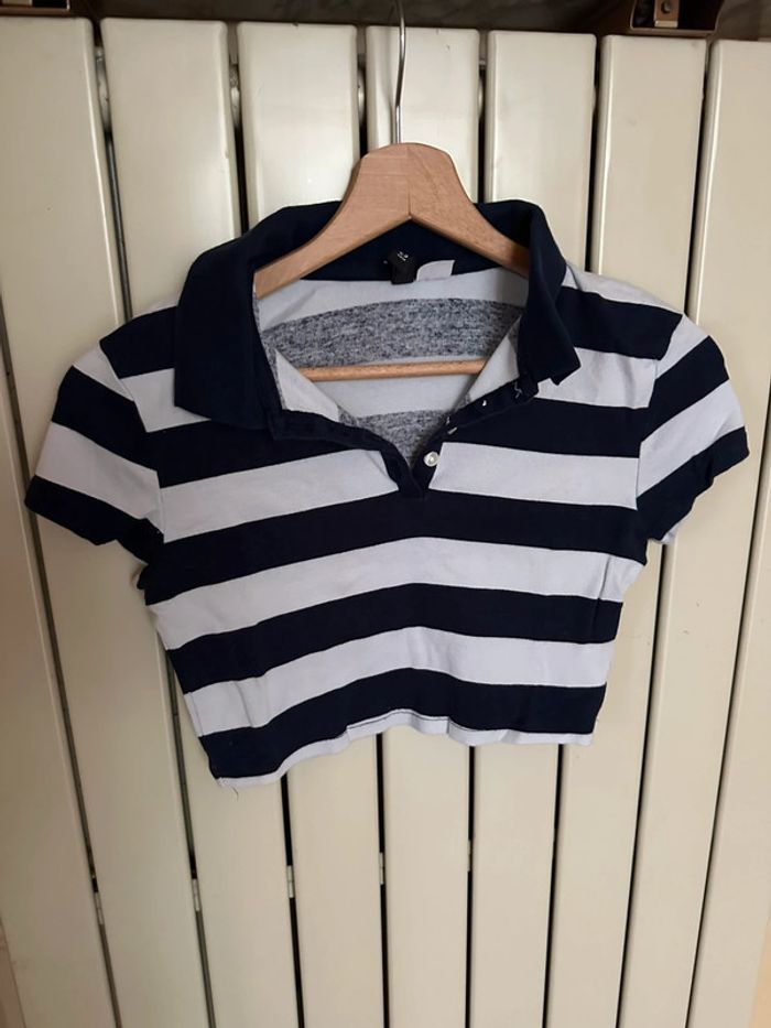 Polo court rayé mariniere H&M S