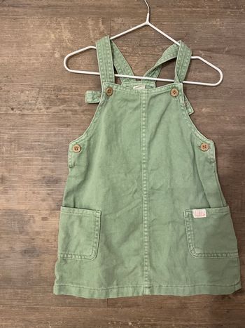 Robe à bretelles en jean verte