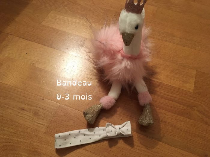 Bandeau blanc à pois gris argentés 50ct ! - photo numéro 2