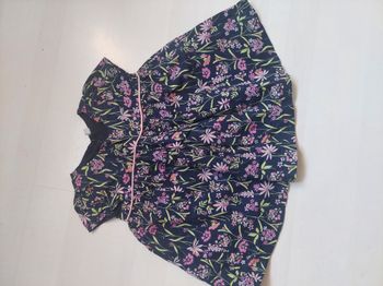 Robe bleu marine fleurie été