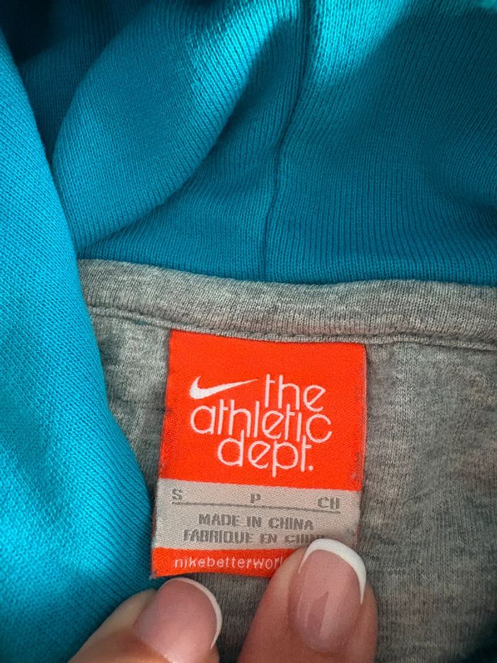Sweat à capuche Nike bleu turquoise taille S - photo numéro 2